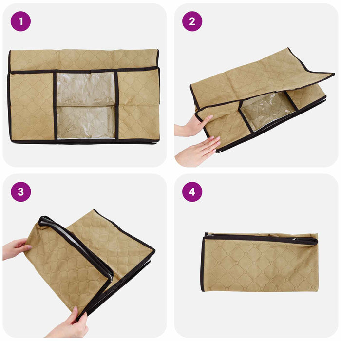 Cutie de depozitare cu fereastră laterală transparentă Crem WALTI
