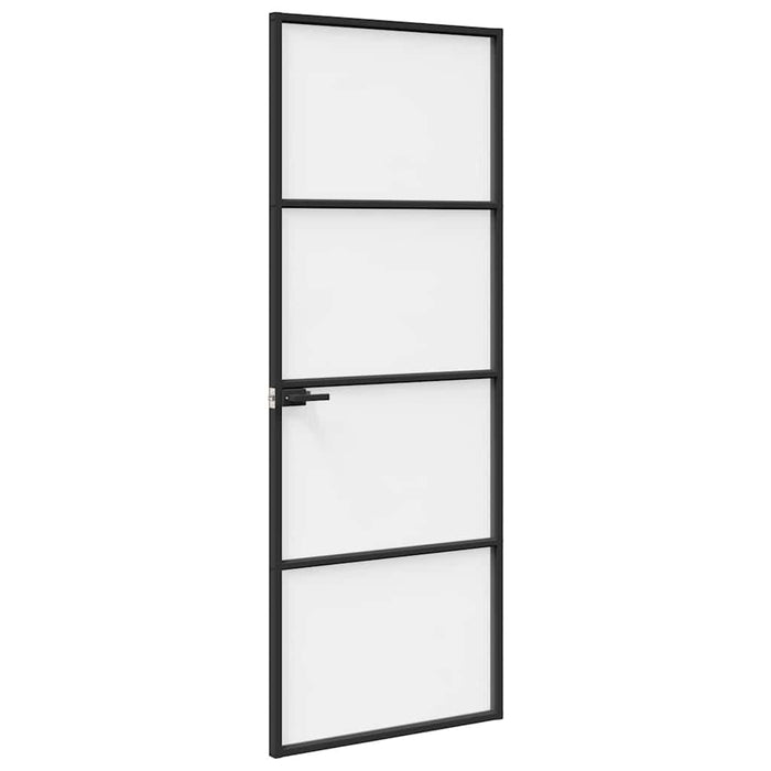 Ușă Interioară Neagră 76x201,5 cm din Sticlă Termoizolantă și Aluminiu Subțire - WALTI WALTI