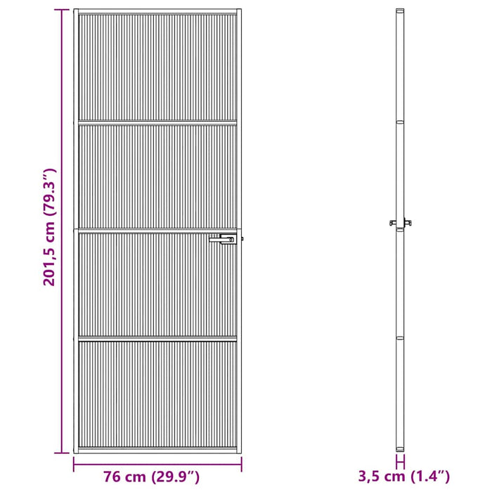 Ușă Interioară Neagră 76x201,5 cm din Sticlă Termoizolantă și Aluminiu Subțire - WALTI WALTI