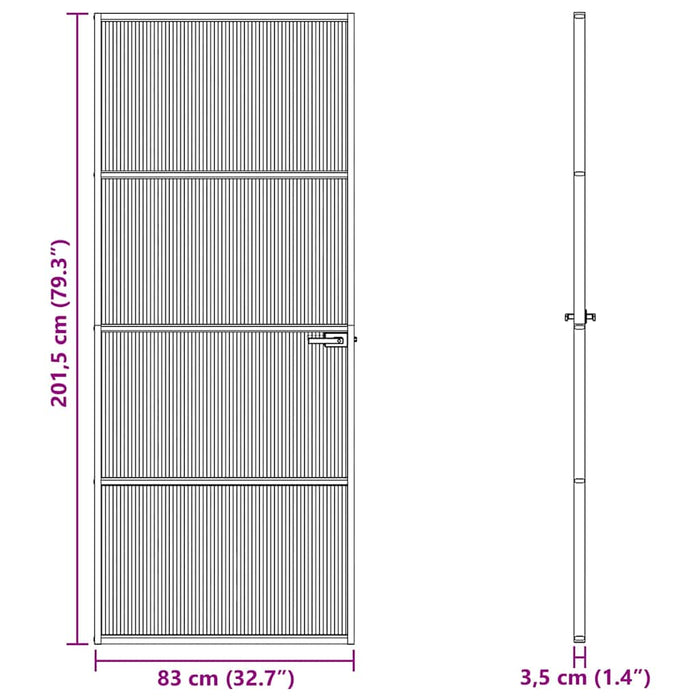 Ușă Interioară Neagră 76x201,5 cm din Sticlă Termoizolantă și Aluminiu Subțire - WALTI WALTI