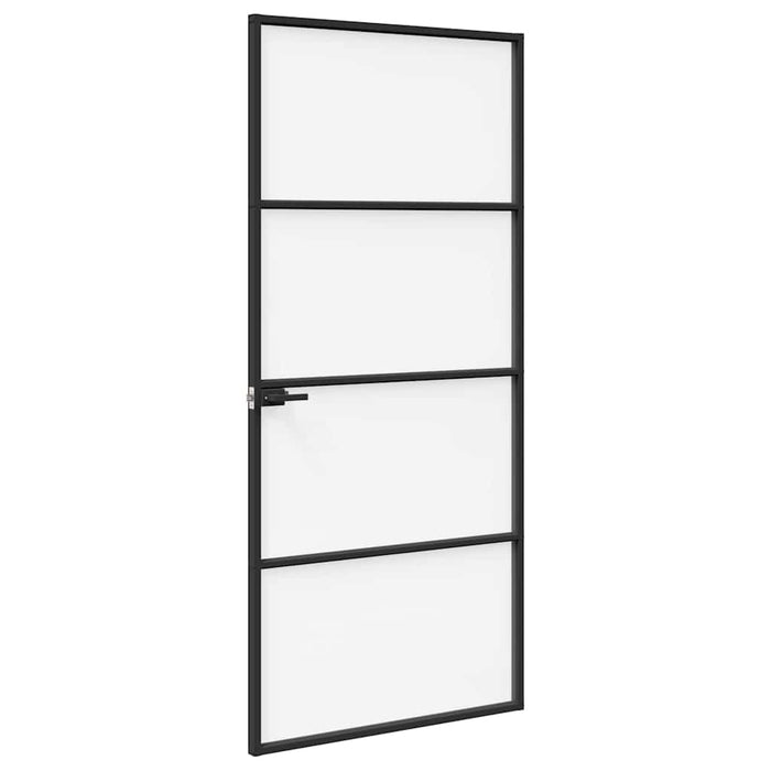 Ușă Interioară Neagră 76x201,5 cm din Sticlă Termoizolantă și Aluminiu Subțire - WALTI WALTI
