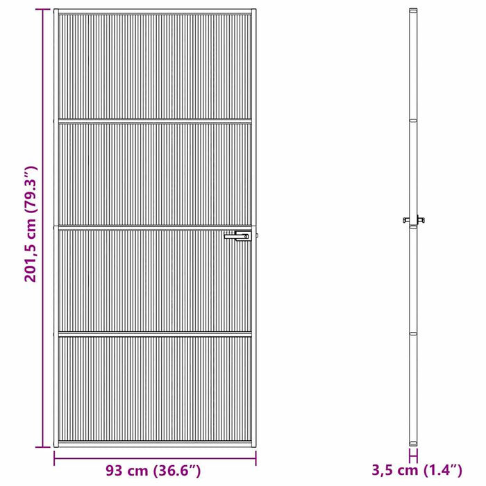 Ușă Interioară Neagră 76x201,5 cm din Sticlă Termoizolantă și Aluminiu Subțire - WALTI WALTI
