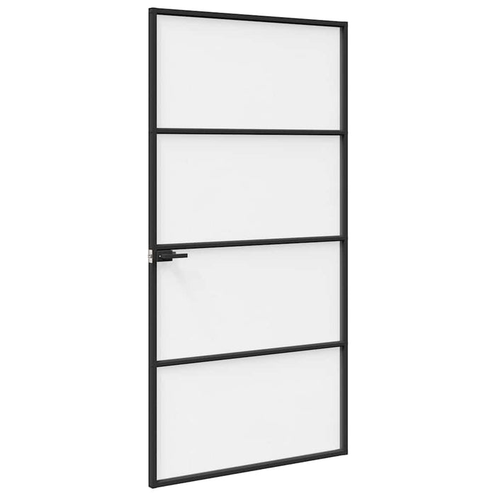 Ușă Interioară Neagră 76x201,5 cm din Sticlă Termoizolantă și Aluminiu Subțire - WALTI WALTI