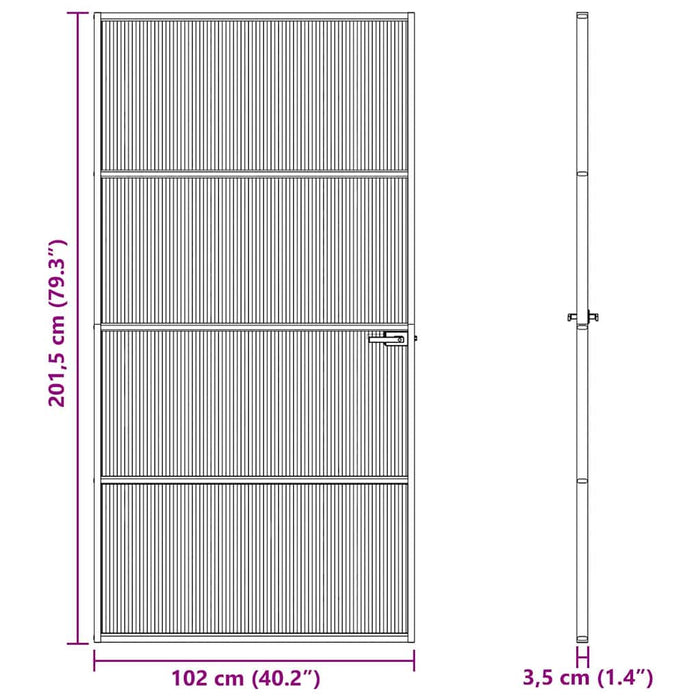 Ușă Interioară Neagră 76x201,5 cm din Sticlă Termoizolantă și Aluminiu Subțire - WALTI WALTI