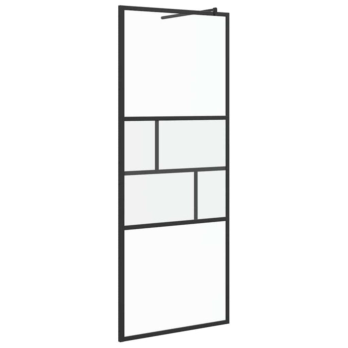 Zid de duș walk-in Negru 80 x 195 x 0.5 cm Sticlă și Aluminiu - WALTI WALTI