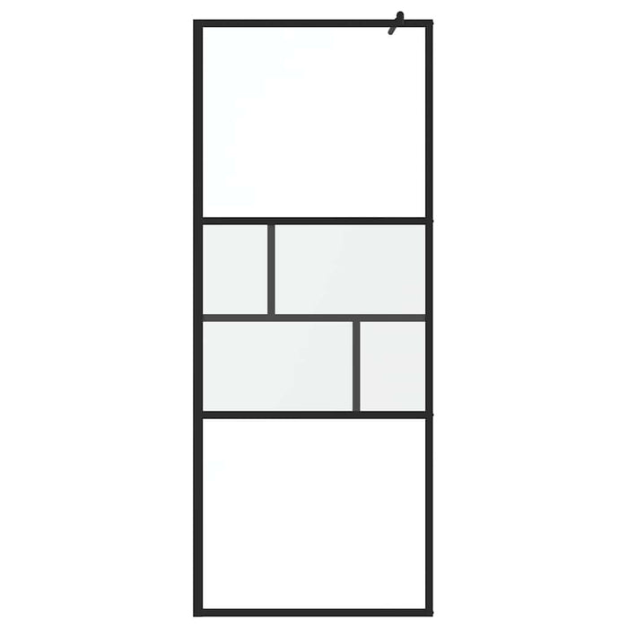 Zid de duș walk-in Negru 80 x 195 x 0.5 cm Sticlă și Aluminiu - WALTI WALTI