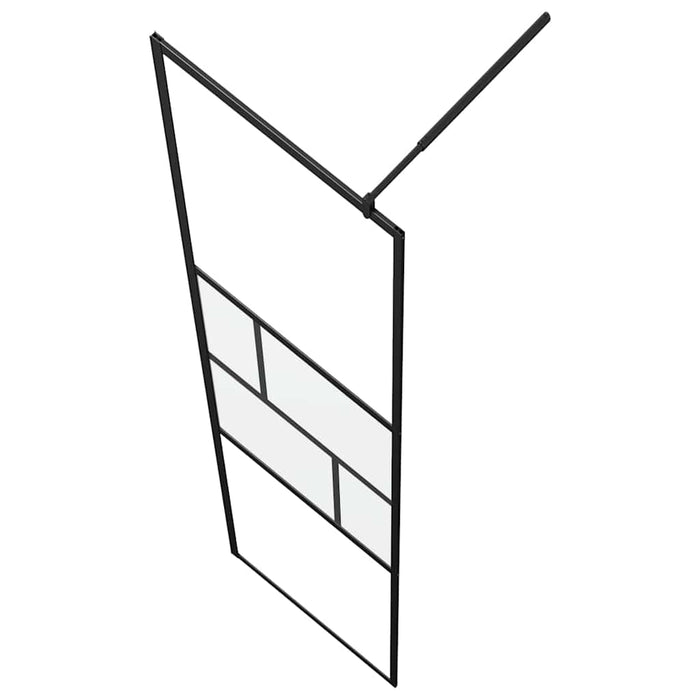 Zid de duș walk-in Negru 80 x 195 x 0.5 cm Sticlă și Aluminiu - WALTI WALTI