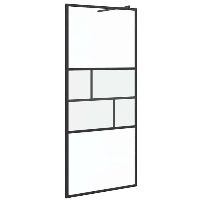 Zid de duș walk-in Negru 80 x 195 x 0.5 cm Sticlă și Aluminiu - WALTI WALTI
