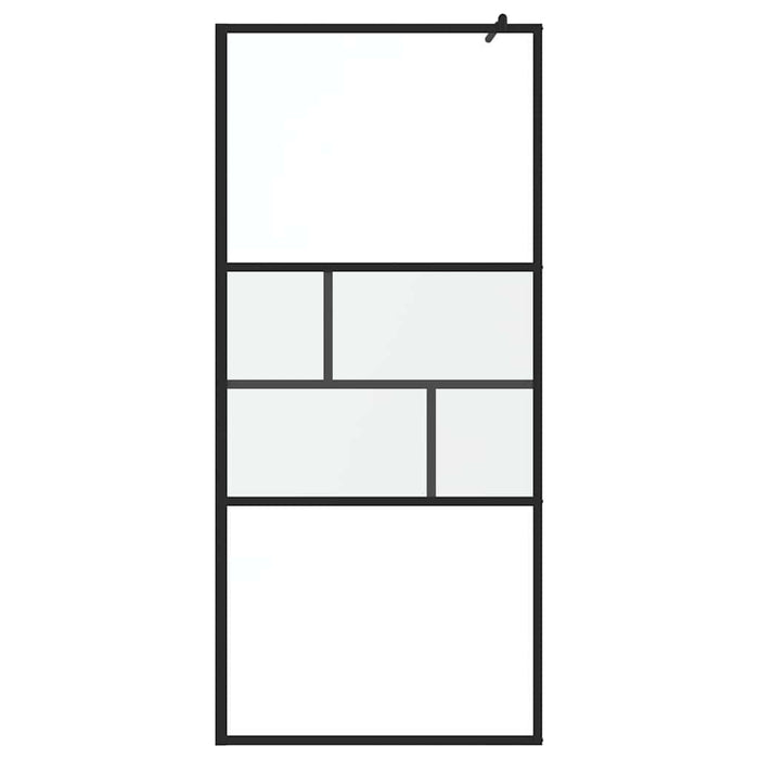 Zid de duș walk-in Negru 80 x 195 x 0.5 cm Sticlă și Aluminiu - WALTI WALTI