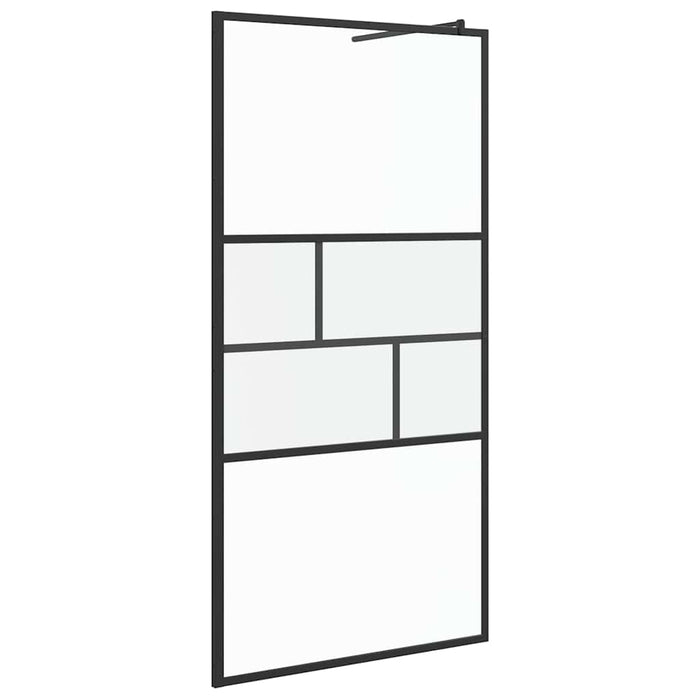 Zid de duș walk-in Negru 80 x 195 x 0.5 cm Sticlă și Aluminiu - WALTI WALTI