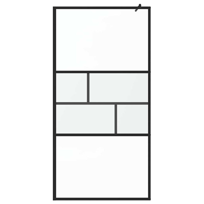 Zid de duș walk-in Negru 80 x 195 x 0.5 cm Sticlă și Aluminiu - WALTI WALTI
