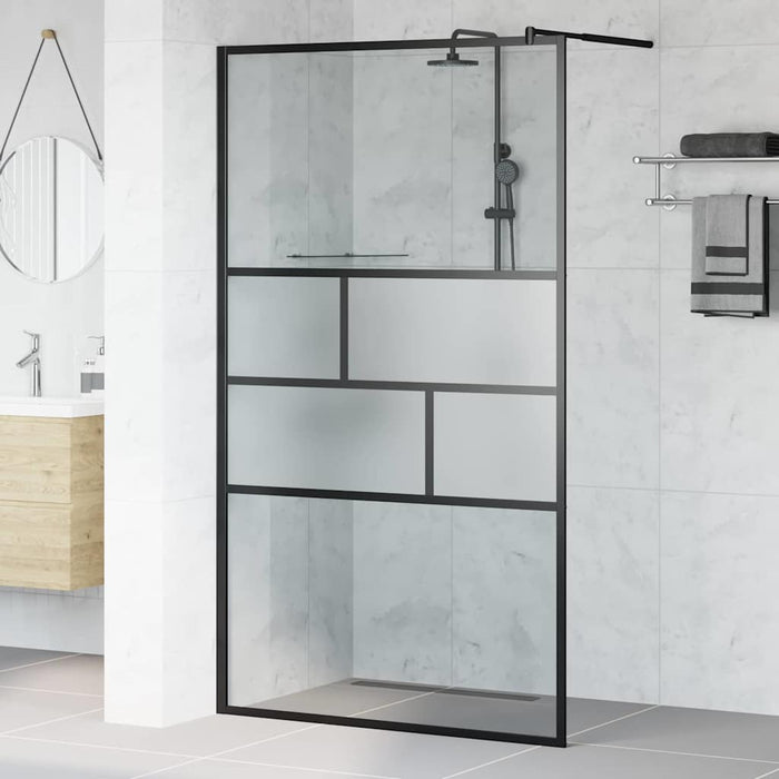 Zid de duș walk-in Negru 80 x 195 x 0.5 cm Sticlă și Aluminiu - WALTI WALTI