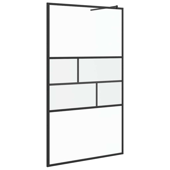 Zid de duș walk-in Negru 80 x 195 x 0.5 cm Sticlă și Aluminiu - WALTI WALTI