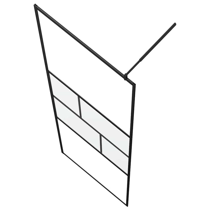 Zid de duș walk-in Negru 80 x 195 x 0.5 cm Sticlă și Aluminiu - WALTI WALTI