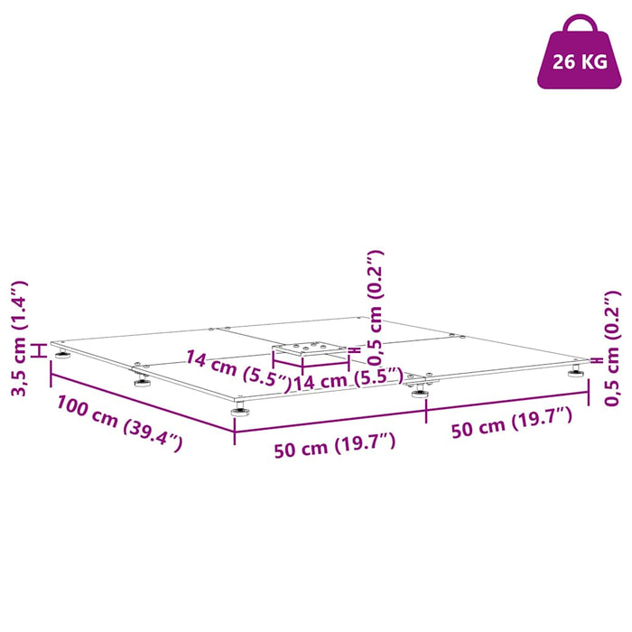 Bază pentru umbrelă Aspect lemn gri închis 100 x 100 x 4 cm - WALTI WALTI