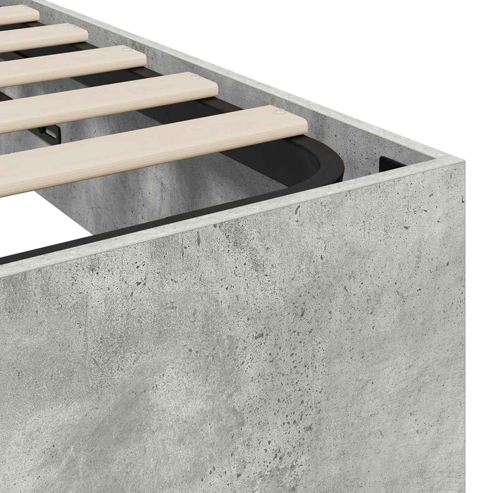Cadru de pat otoman cu depozitare Beton 193 x 120 x 25 cm PAL - WALTI WALTI