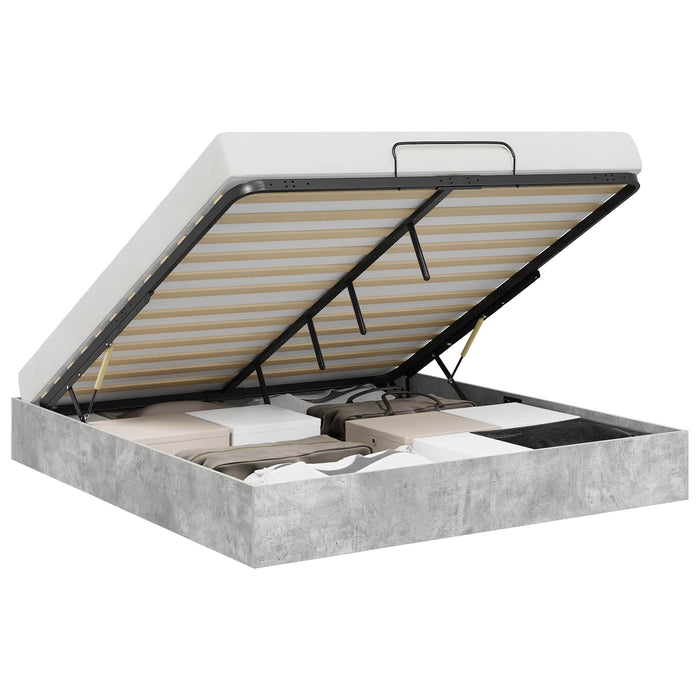 Cadru de pat otoman cu depozitare Beton 193 x 120 x 25 cm PAL - WALTI WALTI