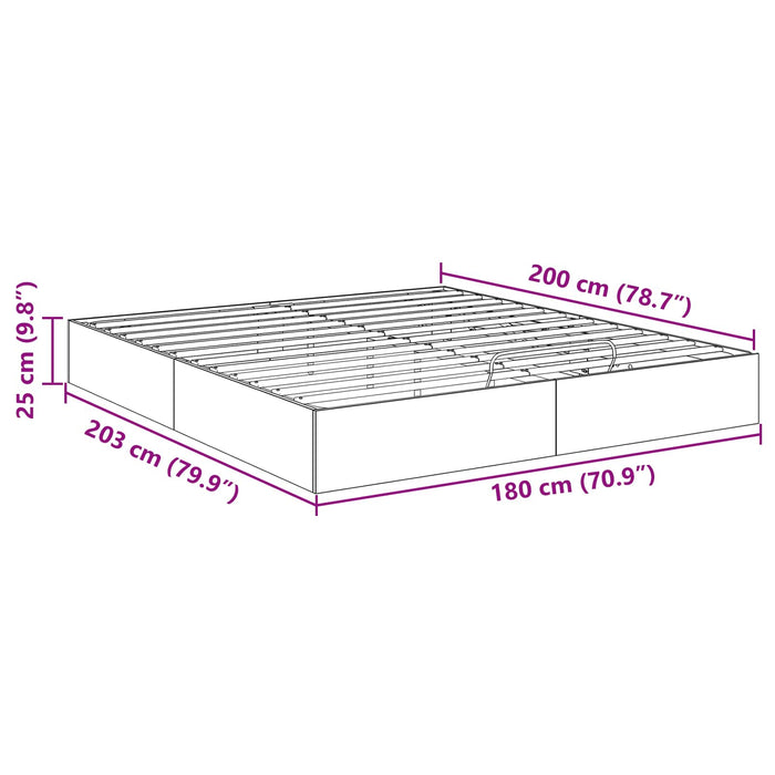 Cadru de pat otoman cu depozitare Beton 193 x 120 x 25 cm PAL - WALTI WALTI