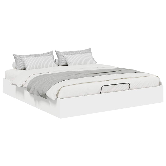 Cadru de pat otoman cu depozitare Alb 193 x 120 x 25 cm PAL - WALTI WALTI