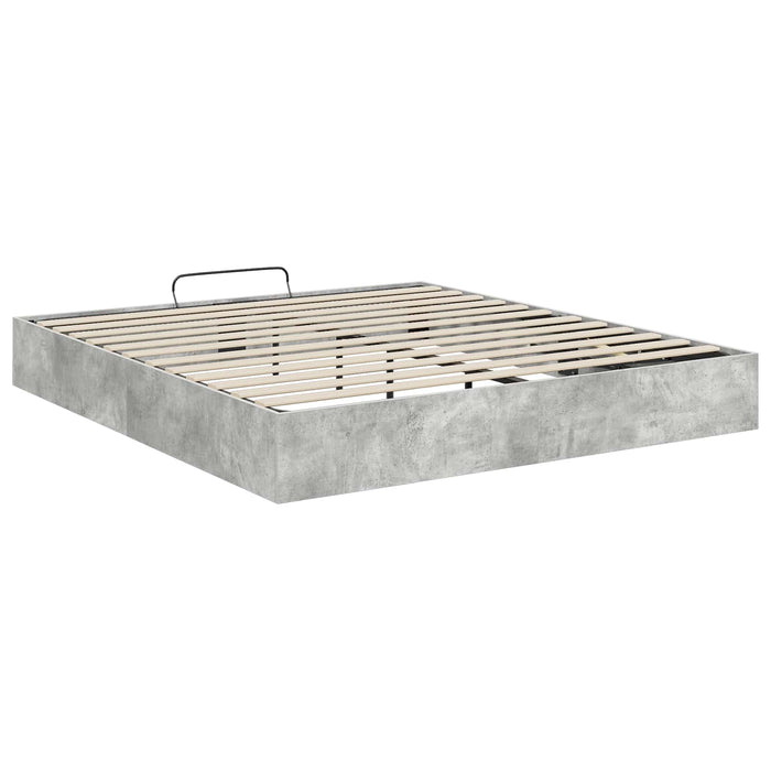 Cadru de pat otoman Gri din beton 193 x 120 x 25 cm - WALTI WALTI