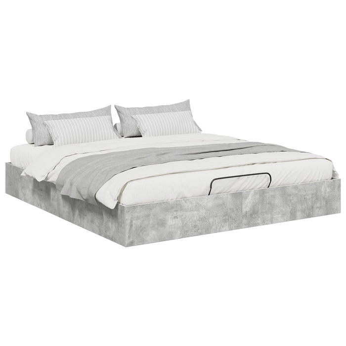 Cadru de pat otoman Gri din beton 193 x 120 x 25 cm - WALTI WALTI