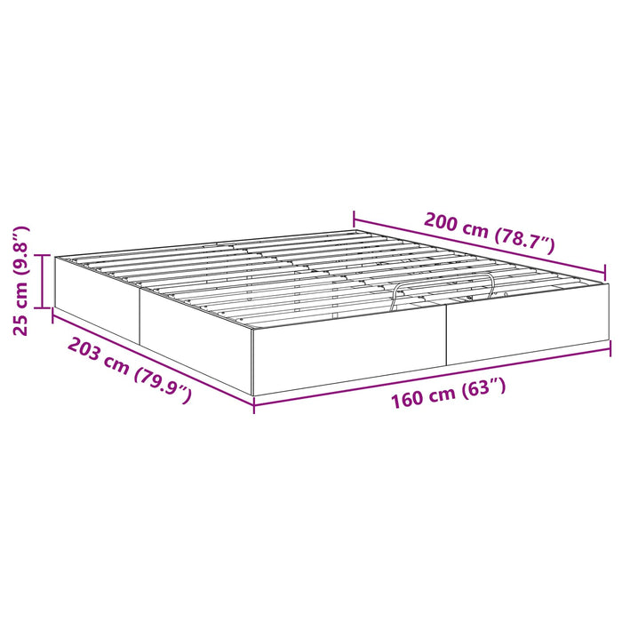 Cadru de pat otoman Gri Sonoma 193 x 120 x 25 cm PAL - WALTI WALTI