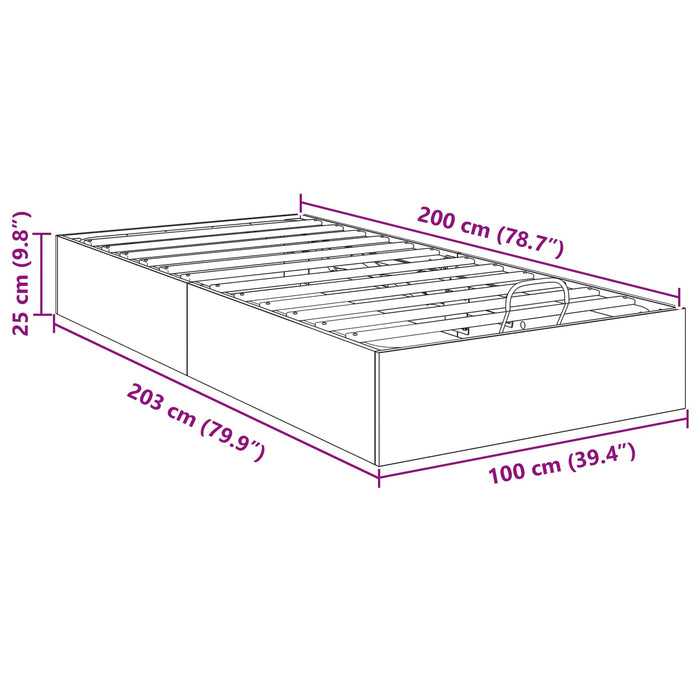 Cadru de pat otoman Stejar Negru 193 x 120 x 25 cm PAL - WALTI WALTI