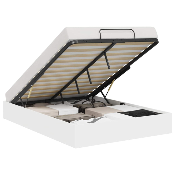 Cadru de pat otoman cu depozitare Alb 193 x 120 x 25 cm PAL - WALTI WALTI