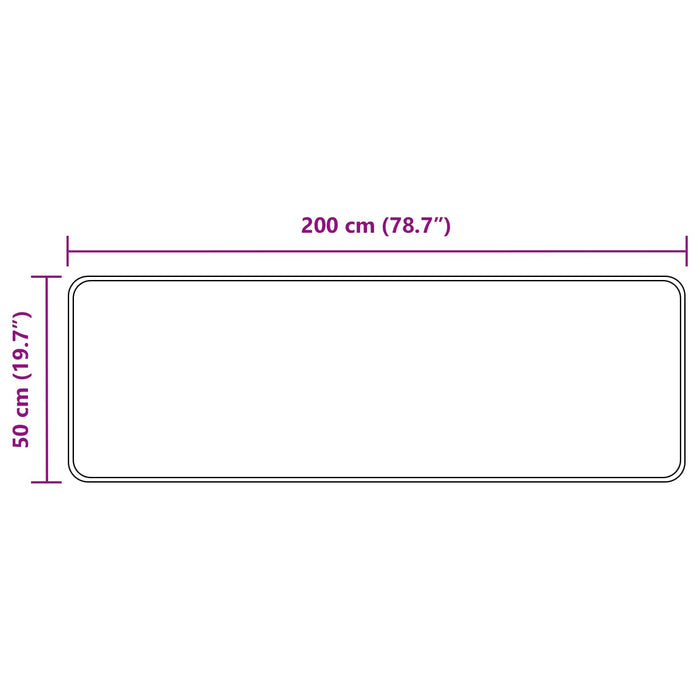 Covor Imprimare Crem 200 x 50 cm Poliester și PVC - WALTI WALTI