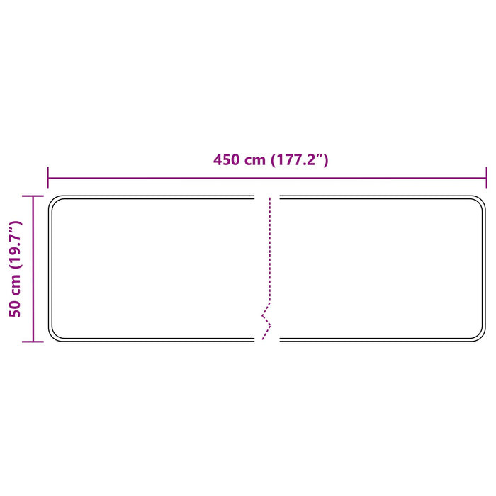 Covor Runner MARSA Gri 450 x 50 cm Poliester și PVC - WALTI WALTI