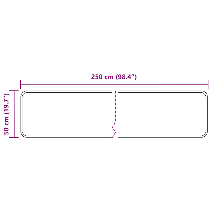 Covor Runner MARSA Gri 50 x 250 cm Poliester și PVC - WALTI WALTI