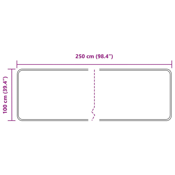 Covor Runner MARSA Gri 100 x 250 cm Poliester și PVC - WALTI WALTI