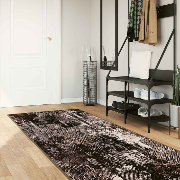 Covor Runner MARSA Negru 80 x 250 cm Poliester și PVC - WALTI WALTI