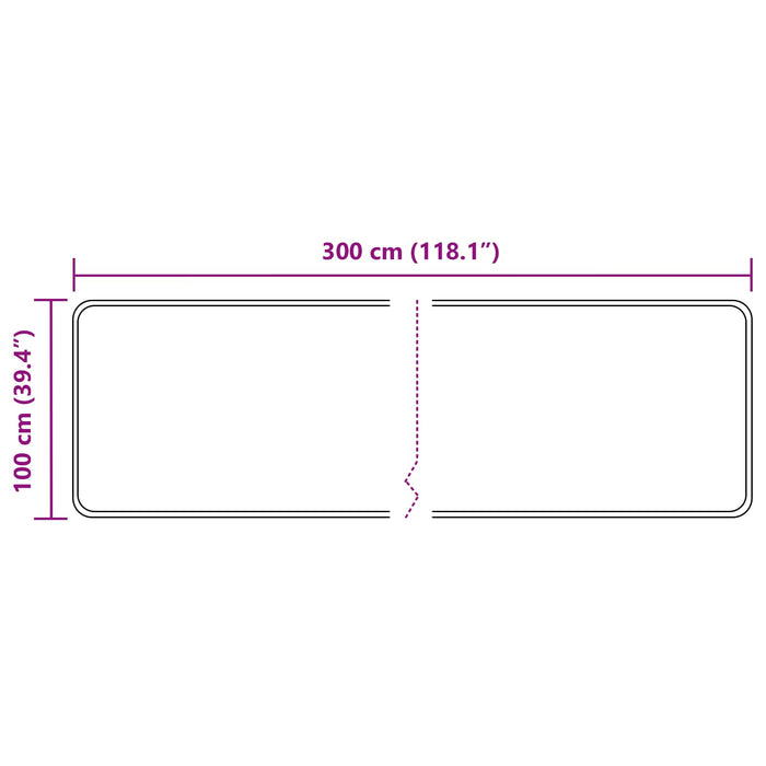 Covor Runner MARSA Negru 100 x 300 cm Poliester și PVC - WALTI WALTI