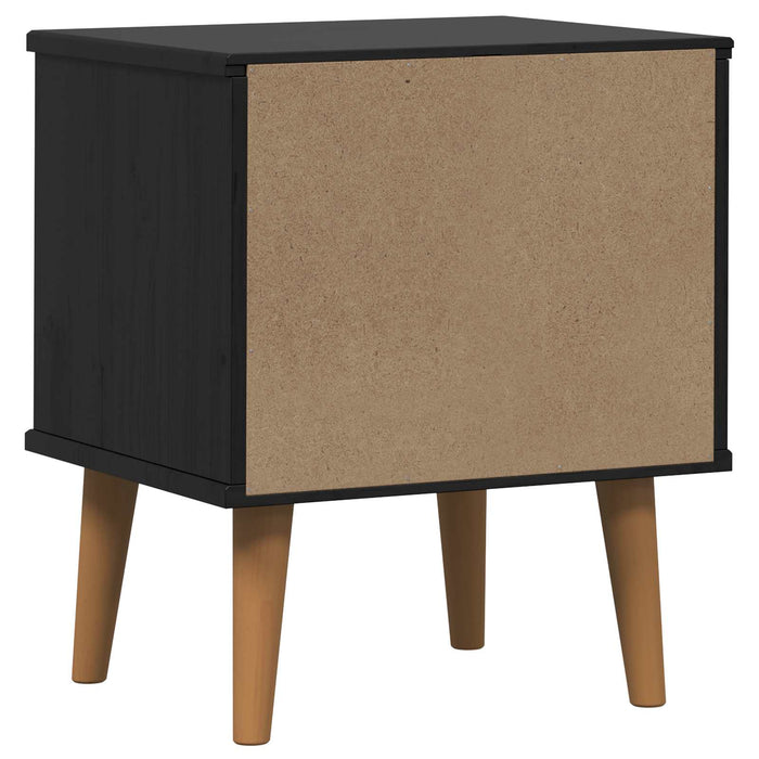 Dulap de noapte Negru 40 x 35 x 48 cm Lemn masiv de pin - WALTI WALTI