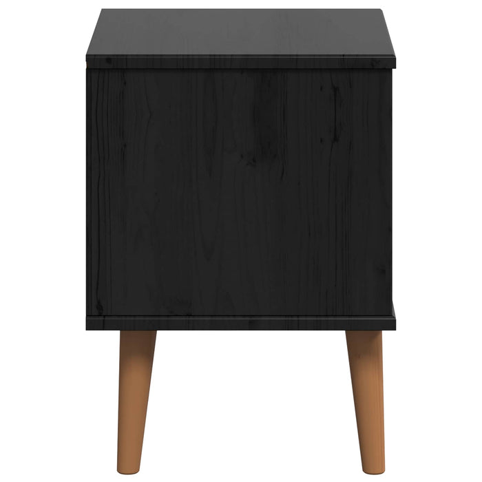 Dulap de noapte Negru 40 x 35 x 48 cm Lemn masiv de pin - WALTI WALTI