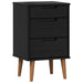 Dulap de noapte Negru 40 x 35 x 65 cm Lemn masiv de pin - WALTI WALTI