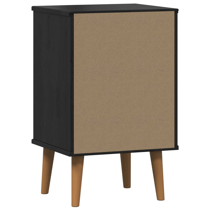 Dulap de noapte Negru 40 x 35 x 65 cm Lemn masiv de pin - WALTI WALTI