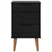 Dulap de noapte Negru 40 x 35 x 65 cm Lemn masiv de pin - WALTI WALTI