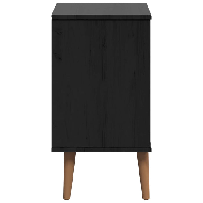 Dulap de noapte Negru 40 x 35 x 65 cm Lemn masiv de pin - WALTI WALTI