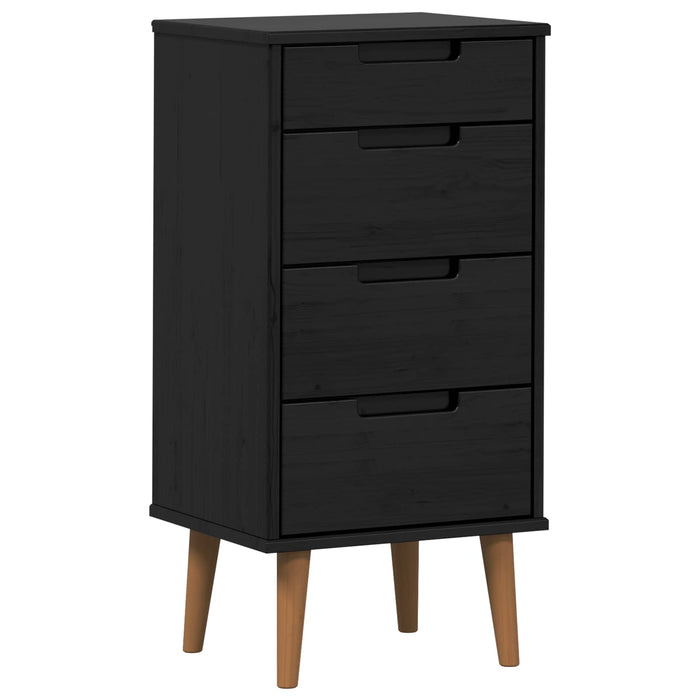 Comodă cu sertare MOLDE Negru 40 x 35 x 82 cm Lemn masiv de pin WALTI