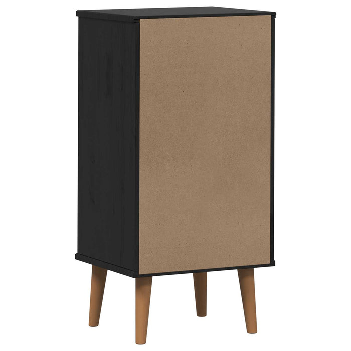 Comodă cu sertare MOLDE Negru 40 x 35 x 82 cm Lemn masiv de pin WALTI