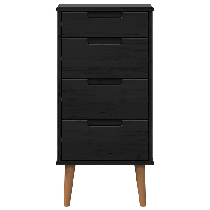 Comodă cu sertare MOLDE Negru 40 x 35 x 82 cm Lemn masiv de pin WALTI