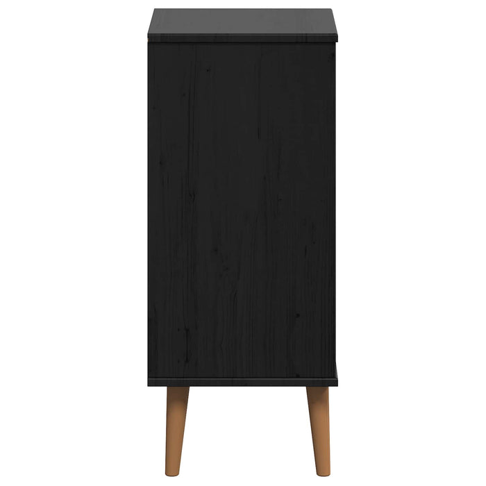 Comodă cu sertare MOLDE Negru 40 x 35 x 82 cm Lemn masiv de pin WALTI