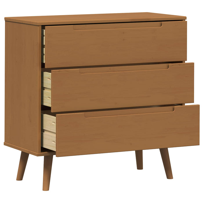 Comodă cu sertare MOLDE Caramel 80 x 40 x 80 cm WALTI
