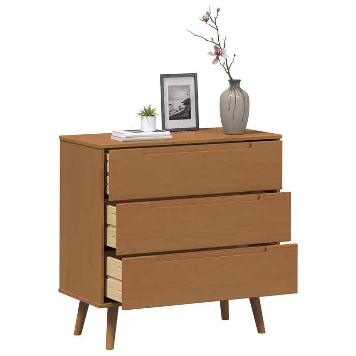 Comodă cu sertare MOLDE Caramel 80 x 40 x 80 cm WALTI
