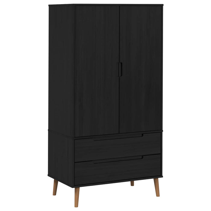 Dulap MOLDE Negru 90 x 55 x 175 cm Lemn masiv de pin WALTI