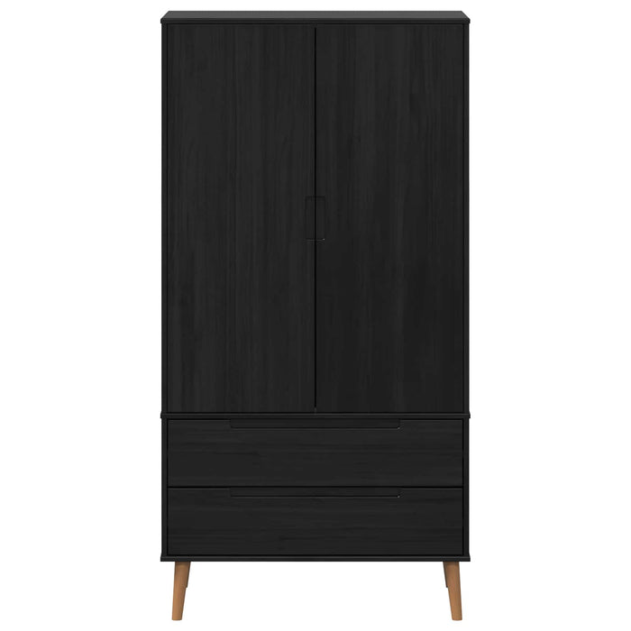 Dulap MOLDE Negru 90 x 55 x 175 cm Lemn masiv de pin WALTI