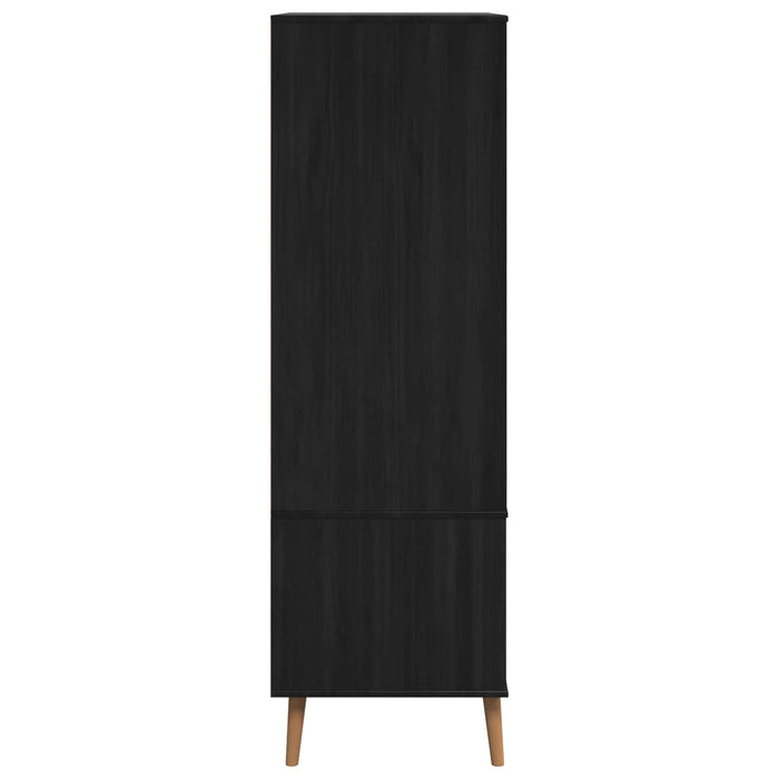 Dulap MOLDE Negru 90 x 55 x 175 cm Lemn masiv de pin WALTI