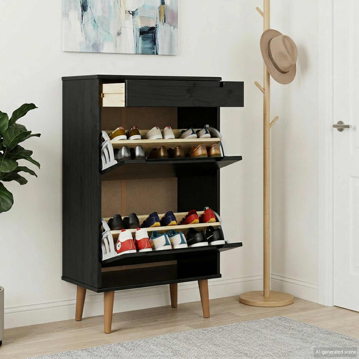 Dulap pentru pantofi MOLDE 59,5 x 35 x 103 cm Lemn masiv de pin WALTI